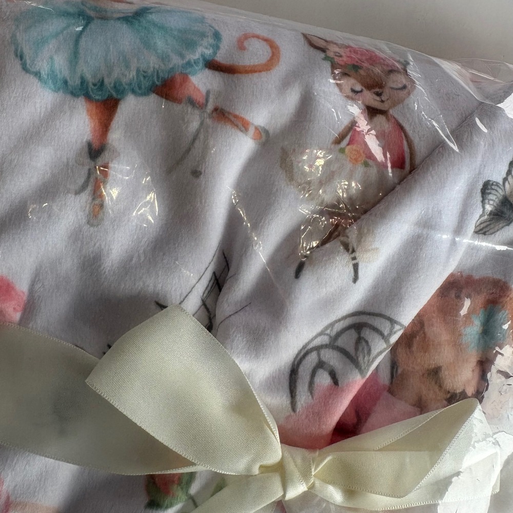 Dancing Ballerinas Baby & Toddler‎ Minky Blanket Pink Honey Lemonade Brand NEW - Picture 4 of 5